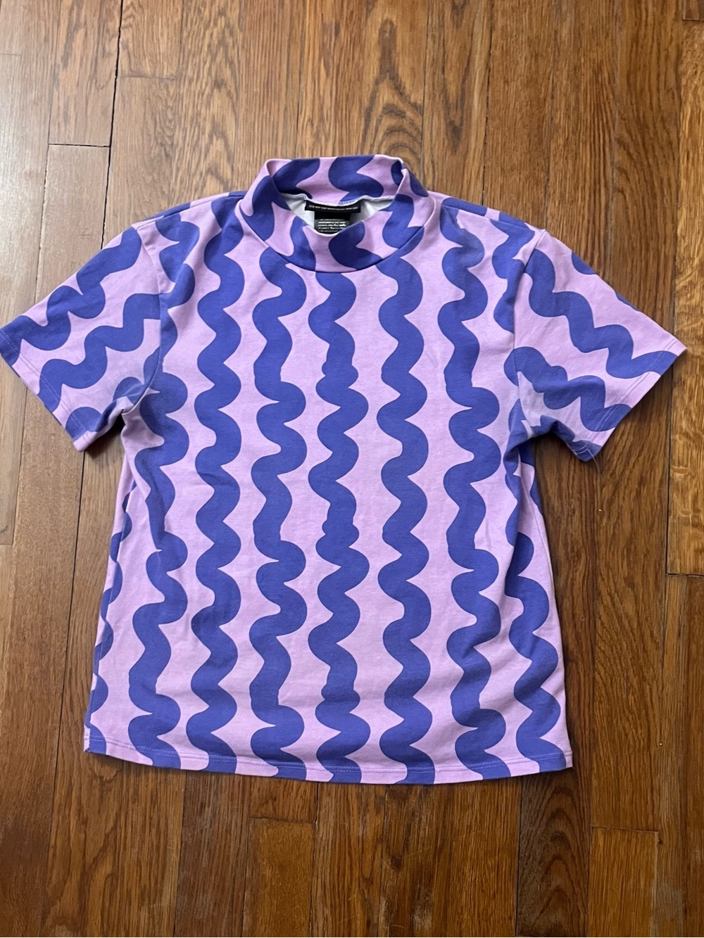 Nooworks purple squiggle mockneck mock neck